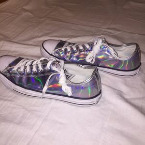 Metallic silver Converse Sneakers